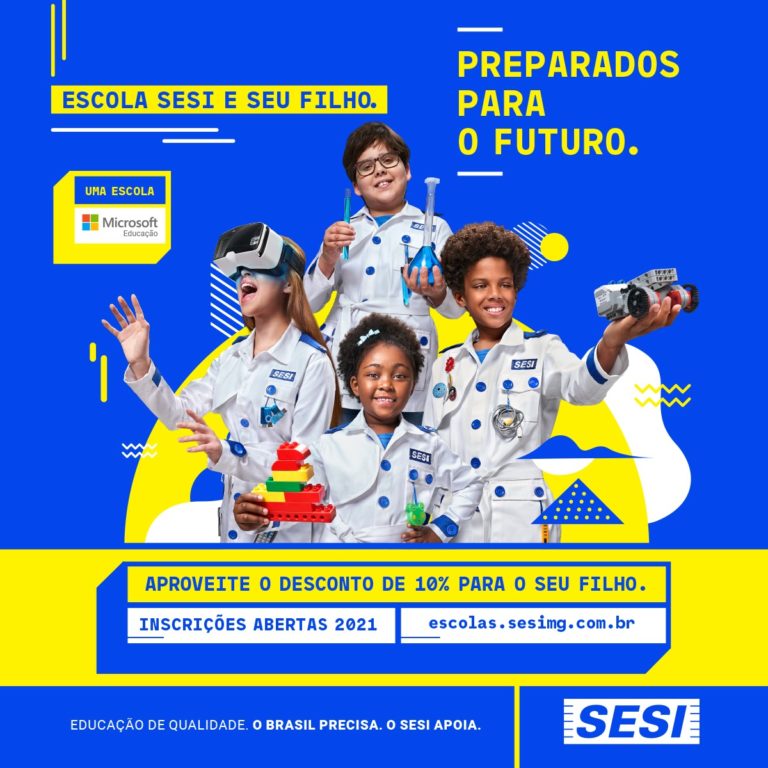 Estão abertas as matrículas 2021 do SESI Minas Gerais