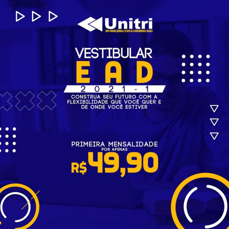 Vestibular EAD Unitri, em parceria com a Universo EAD