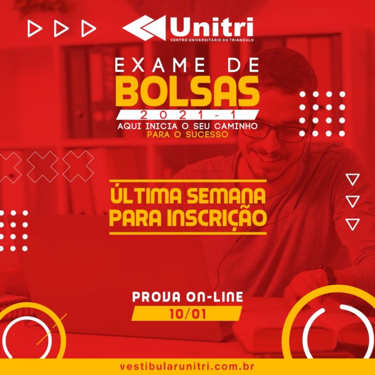 Exame de Bolsas Unitri: última semana para se inscrever