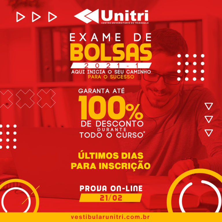 Exame de Bolsas Unitri: últimos dias para se inscrever