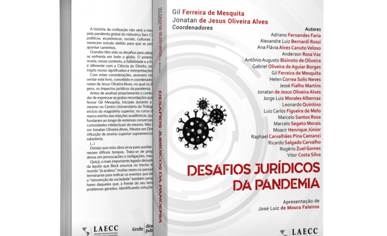 Livro sobre os desafios jurídicos da pandemia é escrito por professores da Unitri