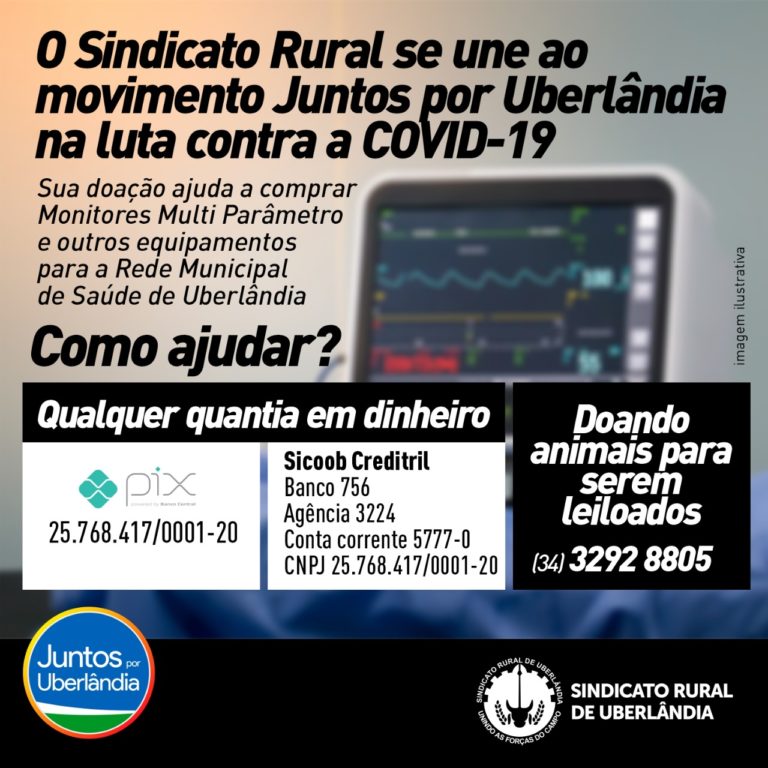Sindicato Rural se une ao movimento Juntos por Uberlândia na luta contra a covid-19