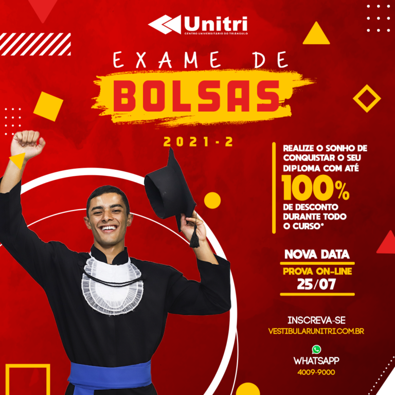 Exame de Bolsas Unitri: nova oportunidade!