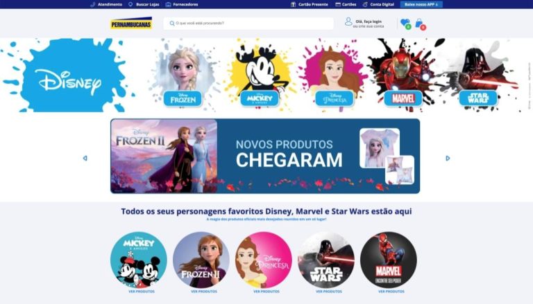 Pernambucanas lança Espaço Disney na loja online
