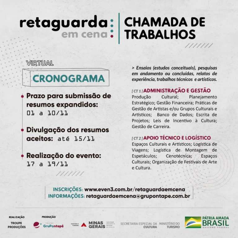 Retaguarda em Cena dará “voz” aos bastidores  da produção  cultural