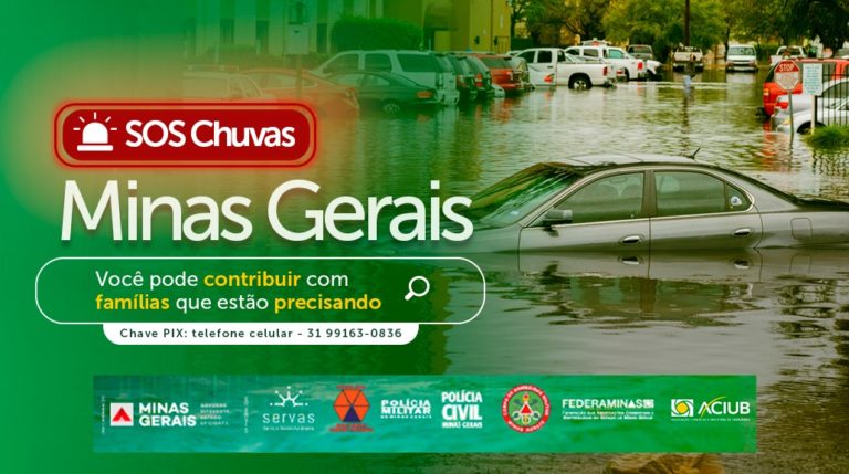 Federaminas integra grupo de entidades que irão ajudar vítimas das chuvas em Minas Gerais