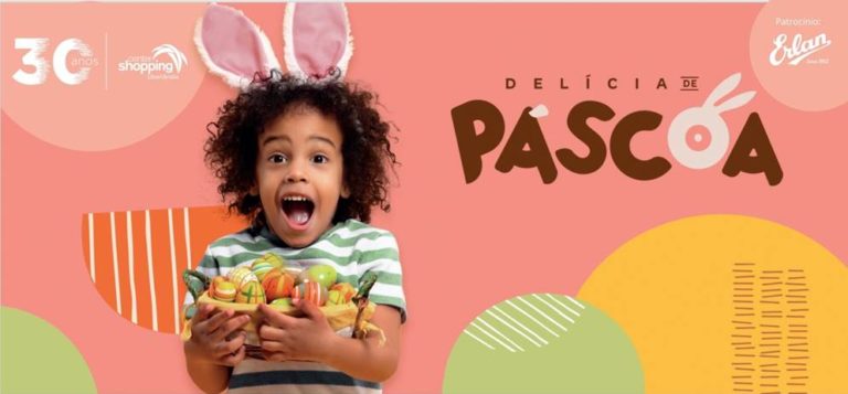 Caça aos ovos agita páscoa do Center Shopping Uberlândia