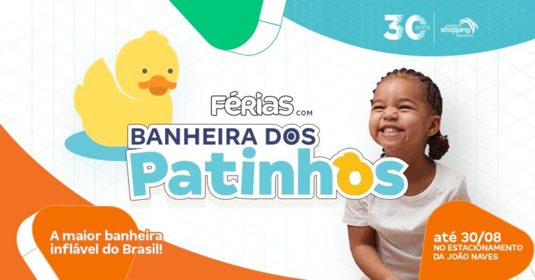 Em seus últimos dias, ‘Banheira dos Patinhos’ terá ação especial e gratuita para crianças com deficiência, no Center Shopping Uberlândia