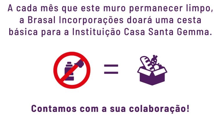 Brasal Incorporações lança campanha para evitar pichações em prol de uma cidade mais limpa