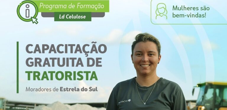 LD Celulose abre inscrições para capacitação gratuita para tratorista, com possibilidade de contratação