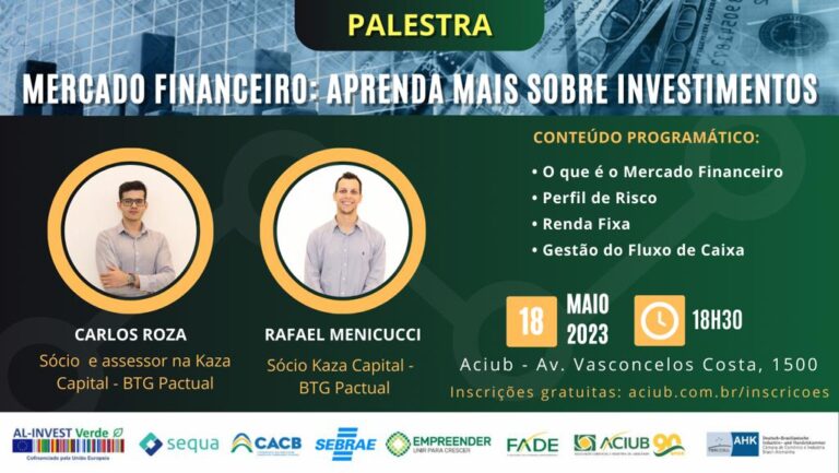 Aciub promove palestra gratuita sobre investimentos para empreendedores na próxima quinta (18)