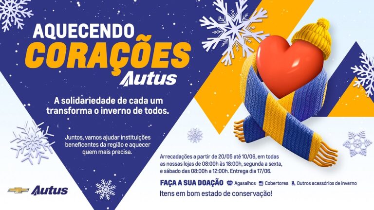 Autus Chevrolet lança a campanha “Aquecendo Corações” para arrecadar agasalhos