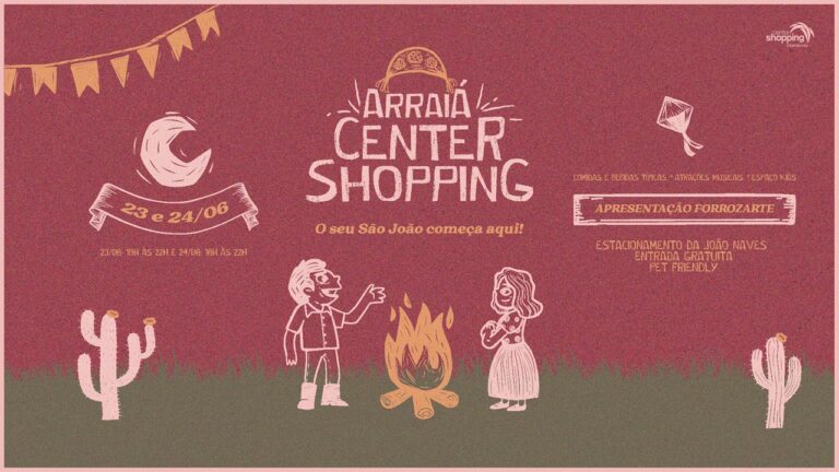Arraiá Center Shopping acontece dias 23 e 24 de junho, com comidas típicas, boa música e solidariedade
