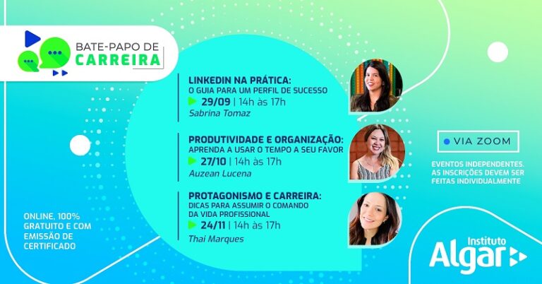 Instituto Algar promove workshops gratuitos, online e com emissão de certificados sobre temas em alta no mercado de trabalho