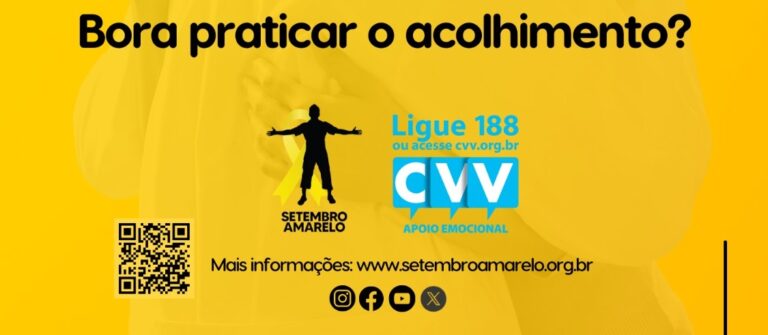 No 9º ano do Movimento Setembro Amarelo, CVV convida a “acolher para cuidar”