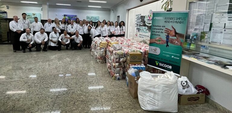 Sicoob Creditril arrecada sete toneladas de alimentos e ajuda nove instituições filantrópicas de Uberlândia-MG e região