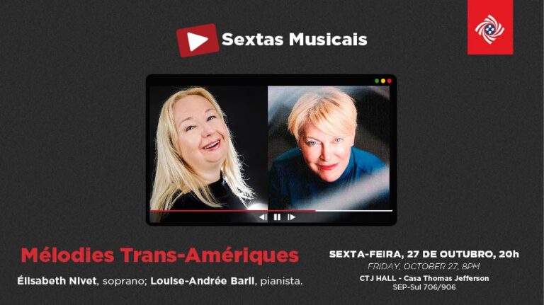 Sextas Musicais: cantora soprano francesa e pianista canadense apresentam “Mélodies Trans-Amériques”