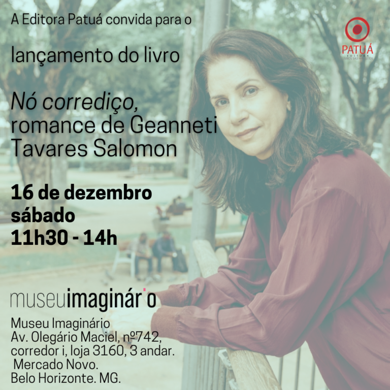 Geanneti Tavares Salomon lança “Nó Corrediço”, seu primeiro romance, no próximo dia 16 de dezembro, pela editora Patuá