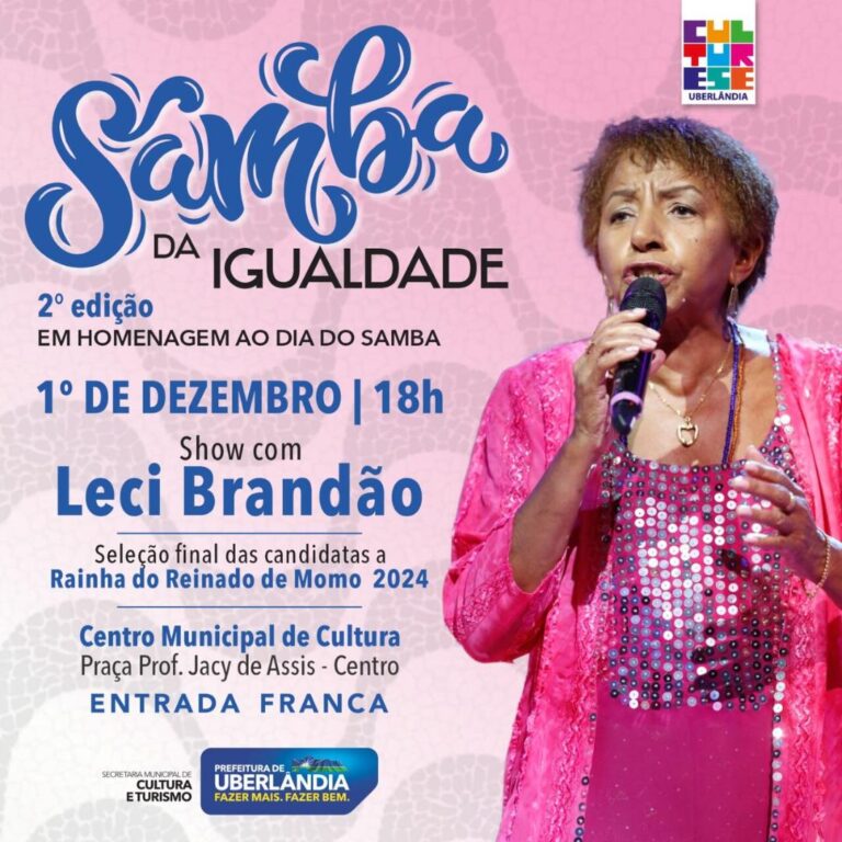 Show com Leci Brandão marca programação de hoje (1º) do ‘Samba da Igualdade’
