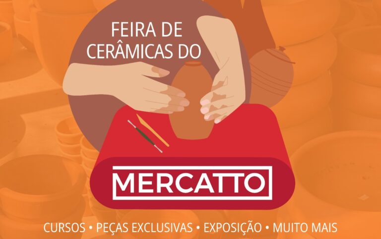 Exposição de cerâmicas artesanais no Pátio Sabiá