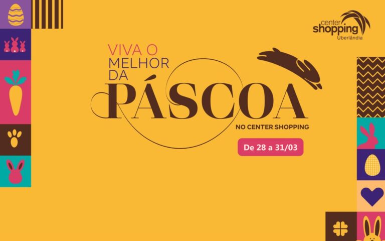 Center Shopping tem programação especial de Páscoa com Caça aos Ovos, oficinas de pintura, além de diversas opções de chocolates para presentear