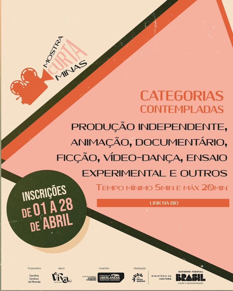 Produtores de audiovisual, atenção! As Inscrições para a Mostra Curta Minas estão abertas