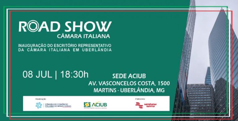 RoadShow inaugura escritório da Câmara de Comércio Italiana de Minas Gerais em Uberlândia na sede da Aciub