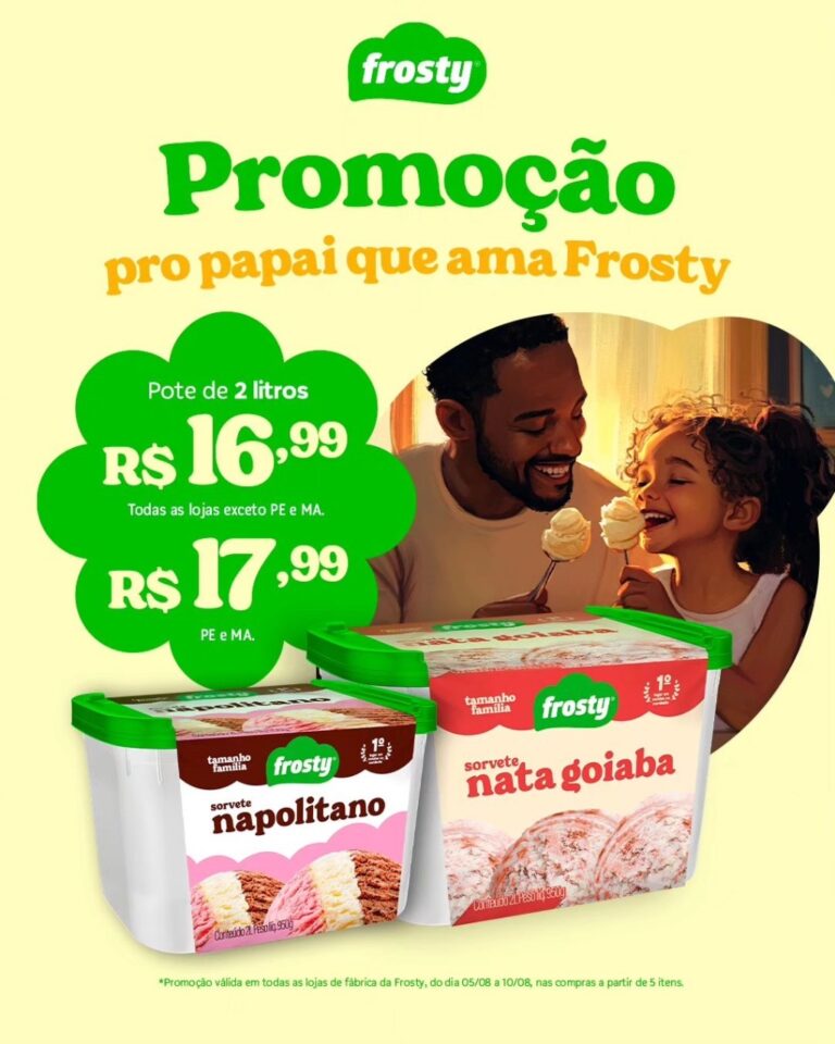 Sorvetes Frosty anuncia promoção especial para o Dia dos Pais