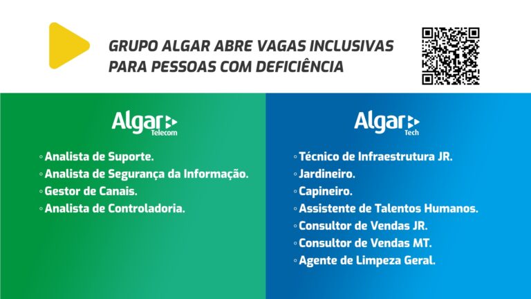 Grupo Algar tem vagas abertas para pessoas com deficiência. Saiba como inscrever