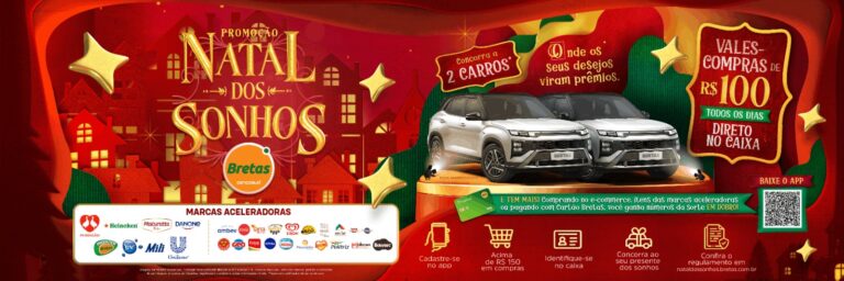 Natal dos Sonhos 2024: Bretas lança campanha com sorteio de carros e prêmios diários