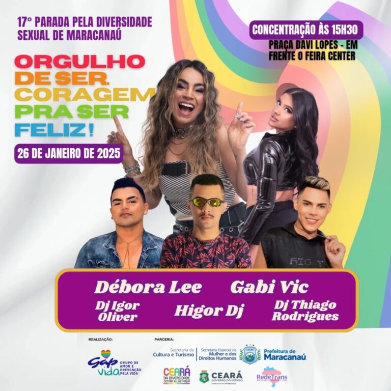 Débora Lee será a principal atração da 17ª Parada pela Diversidade de Maracanaú