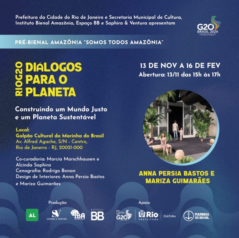 Anna Persia Bastos e Mariza Guimarães apresentam o espaço “Diálogos para o Planeta: Um Refúgio Amazônico para um Mundo Sustentável”, na Pré-Bienal Amazônia, no Galpão Cultural da Marinha, a partir do dia 13.11