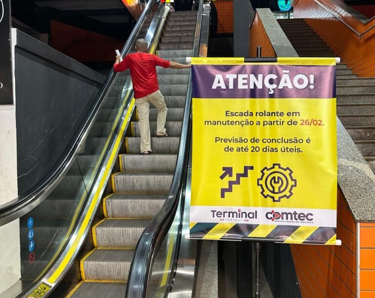 Escada rolante do Terminal Central passará por manutenção programada