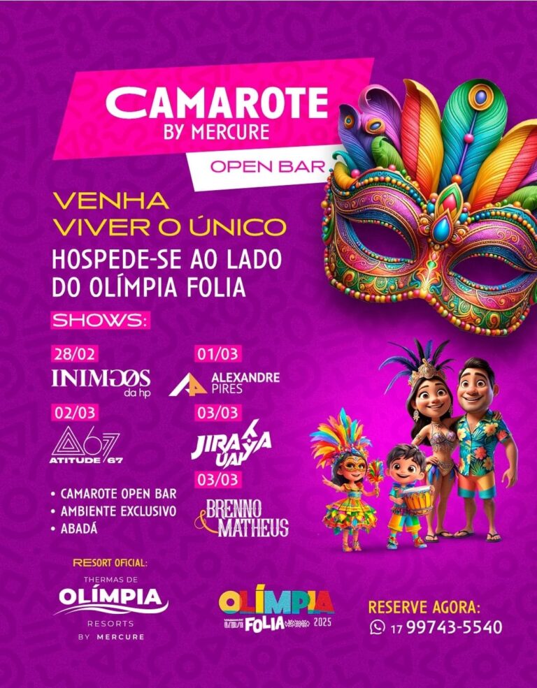 Carnaval Exclusivo no Thermas de Olímpia Resort by Mercure: A Folia com Conforto e Diversão aqui é Garantida e Pertinho do Triângulo Mineiro