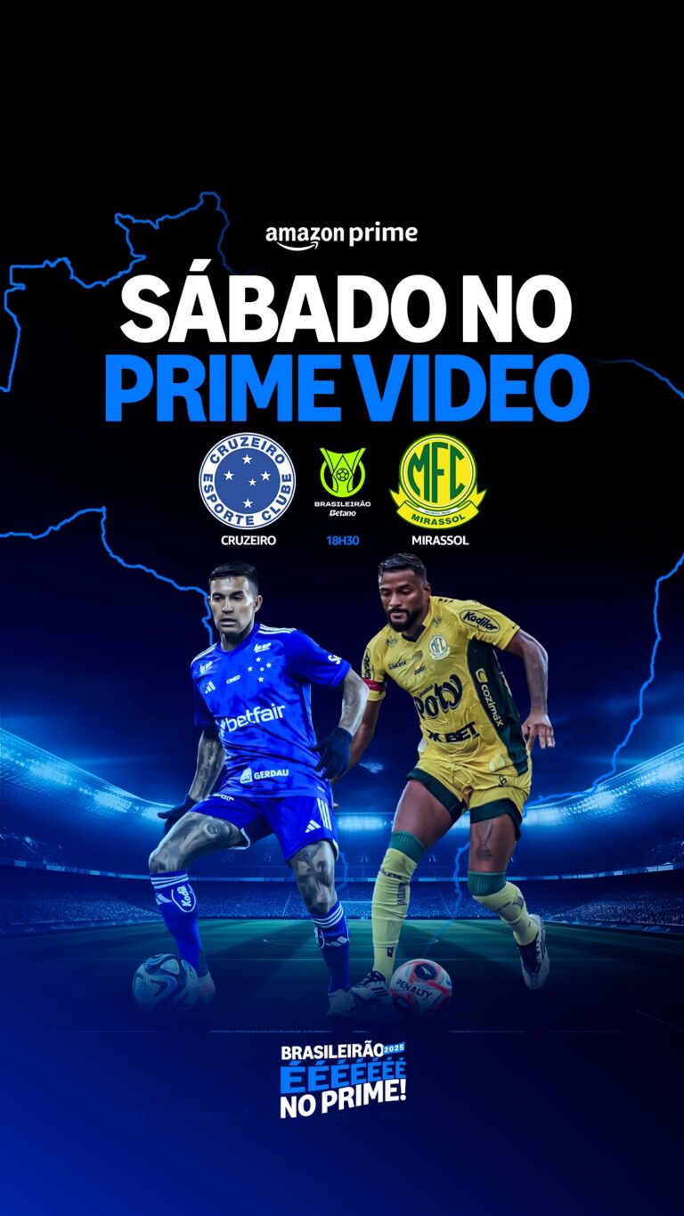 Prime Video estreia no Brasileirão 2025 com transmissão de Cruzeiro x Mirassol