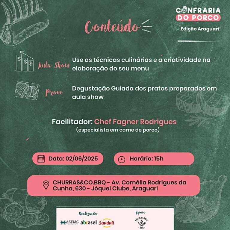 Araguari recebe Confraria do Porco nesta segunda-feira em evento com a Abrasel e ASEMG