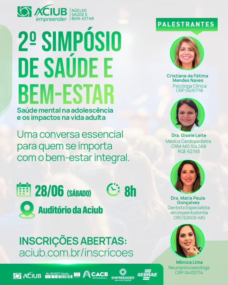 II Simpósio de Saúde e Bem-Estar da Aciub debate saúde mental na adolescência e impactos na vida adulta