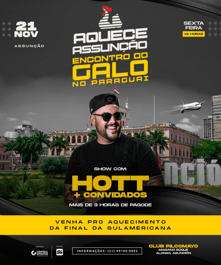 Festa do Galo no Paraguai: show de pagode agita a torcida na véspera da final da Sul-Americana