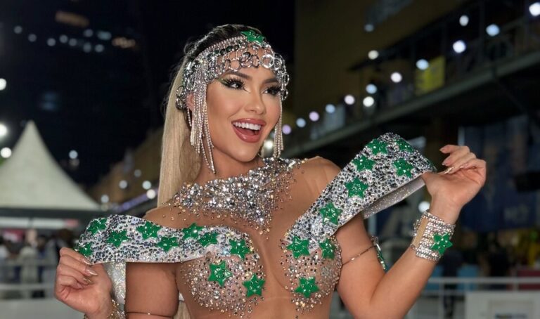 Musa da Mocidade Independente de Padre Miguel é confundida com Virgínia Fonseca e chama atenção pela evolução no samba