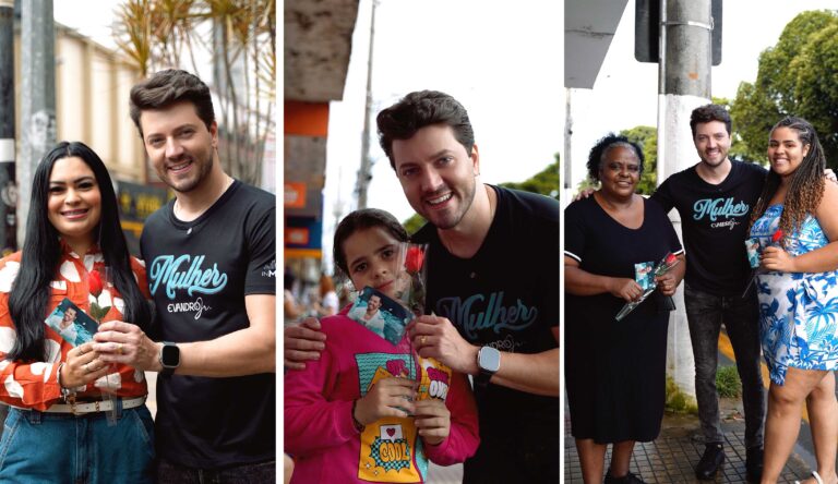 Cantor sertanejo Evandro Jr. emociona mulheres em seis cidades com entrega de flores