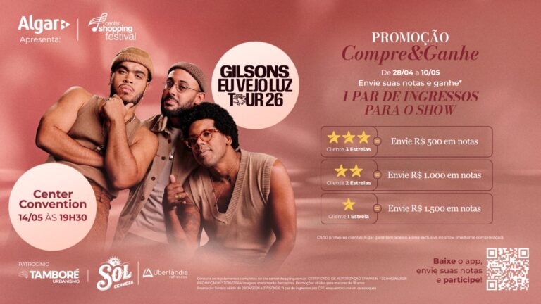 Center Shopping Festival celebra 20ª edição com apresentação inédita de Os Gilsons em Uberlândia