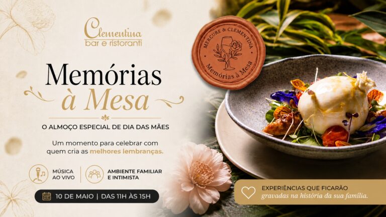 Clementina Bar e Ristoranti recebe reservas para almoço especial de Dia das Mães neste domingo (10)
