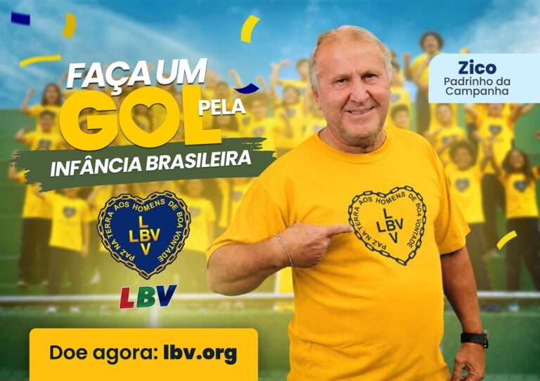 Zico entra em campo com a LBV em campanha pela infância brasileira