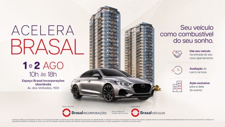 Brasal promove ação inédita em Uberlândia e permite uso de veículo como parte da entrada de apartamento